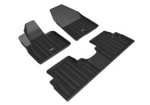 Hyundai Santa Fe Floor Mat Set - Front + Rear - 3D MAXpider - Elitect - Black - `19-`20 Hyundai Santa Fe Floor Mat Set - Front + Rear - 3D MAXpider - Elitect - Black - `19-`20